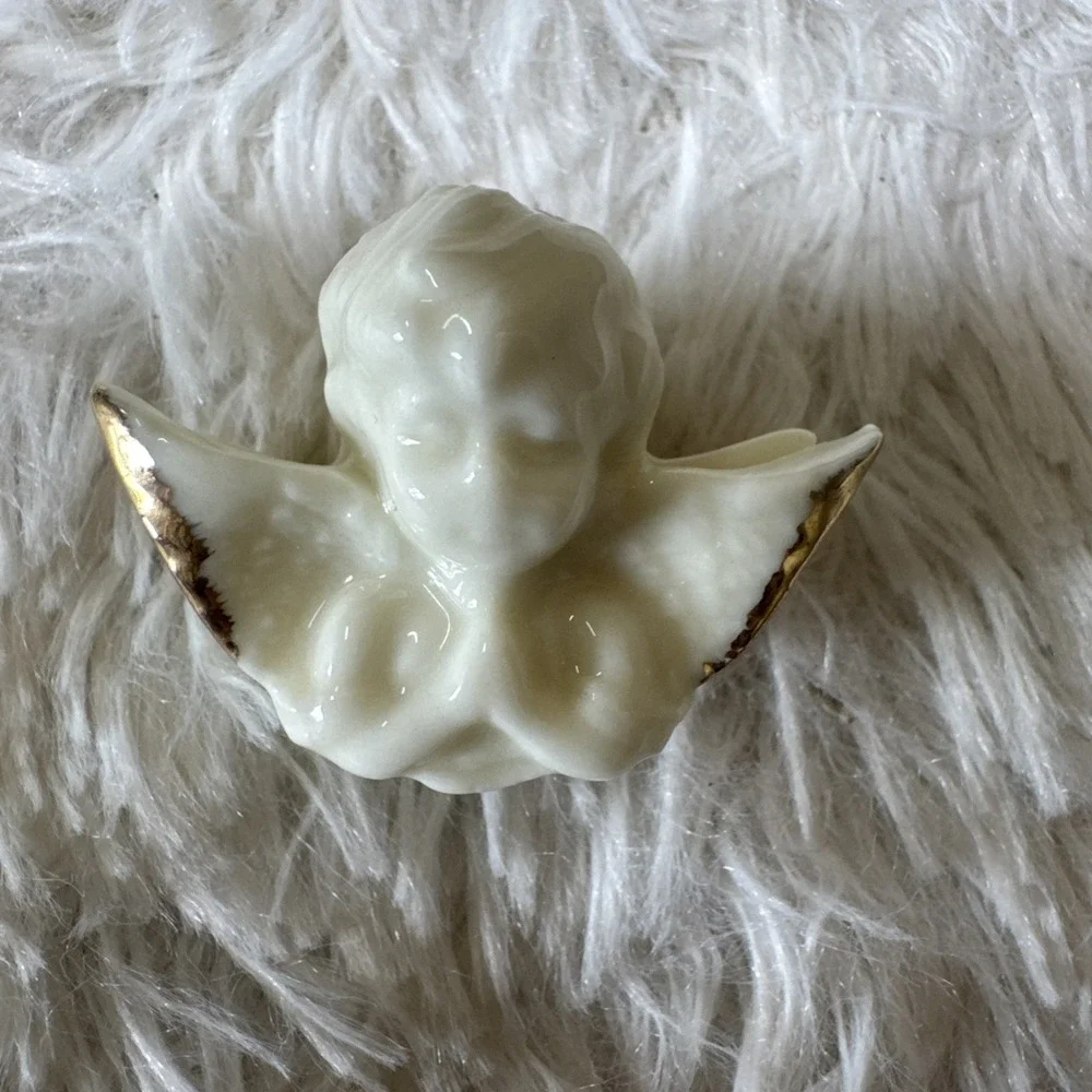 Trinket Box Angel Porcelain Gold Rimmed Mini Treasure Tooth Fairy Lot Of‎ 3